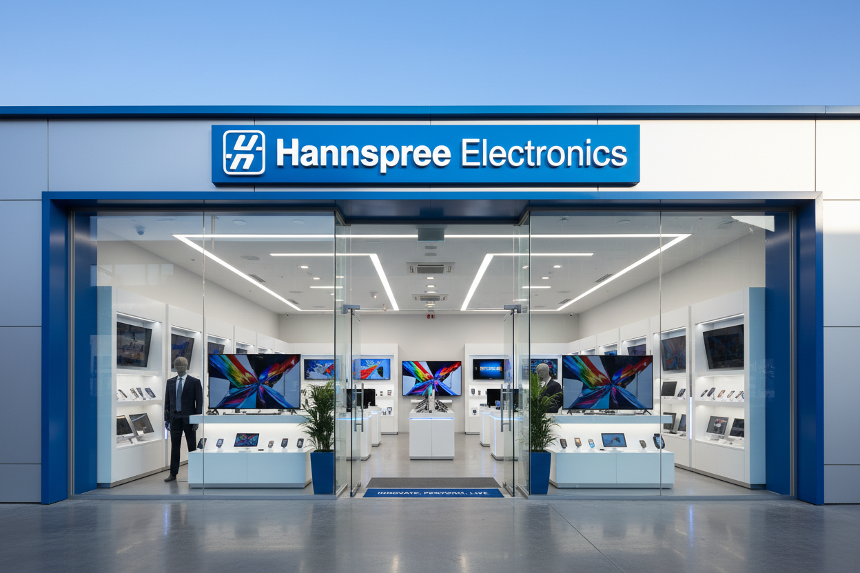generate a electronic store photo named Hannspree Electronics with proper branding